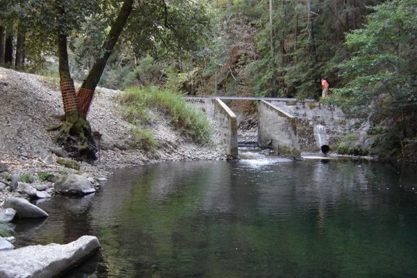 Camp pico blanco dam made by Don Chapin in Monterey county