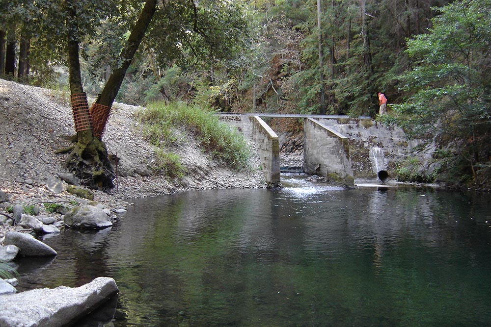 Camp pico blanco dam made by Don Chapin in Monterey county